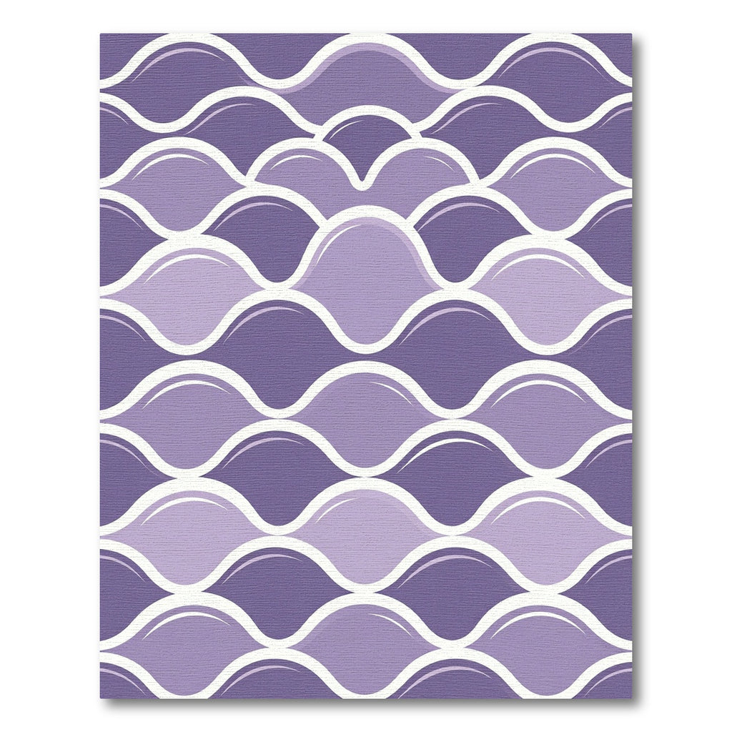 Lavender Wavy Scalloped Geometric Tile Rug