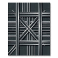 Industrial Geometric Charcoal Steel Grid Rug