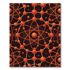 Atomic Orbit Red Network Rug