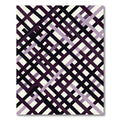 Modern Purple Black Overlapping Geometric Grid Rug