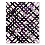 Modern Purple Black Overlapping Geometric Grid Rug