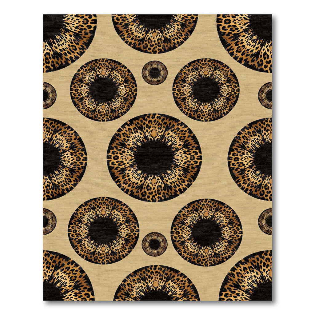 Leopard Eye Aesthetic Circular Neutral Rug