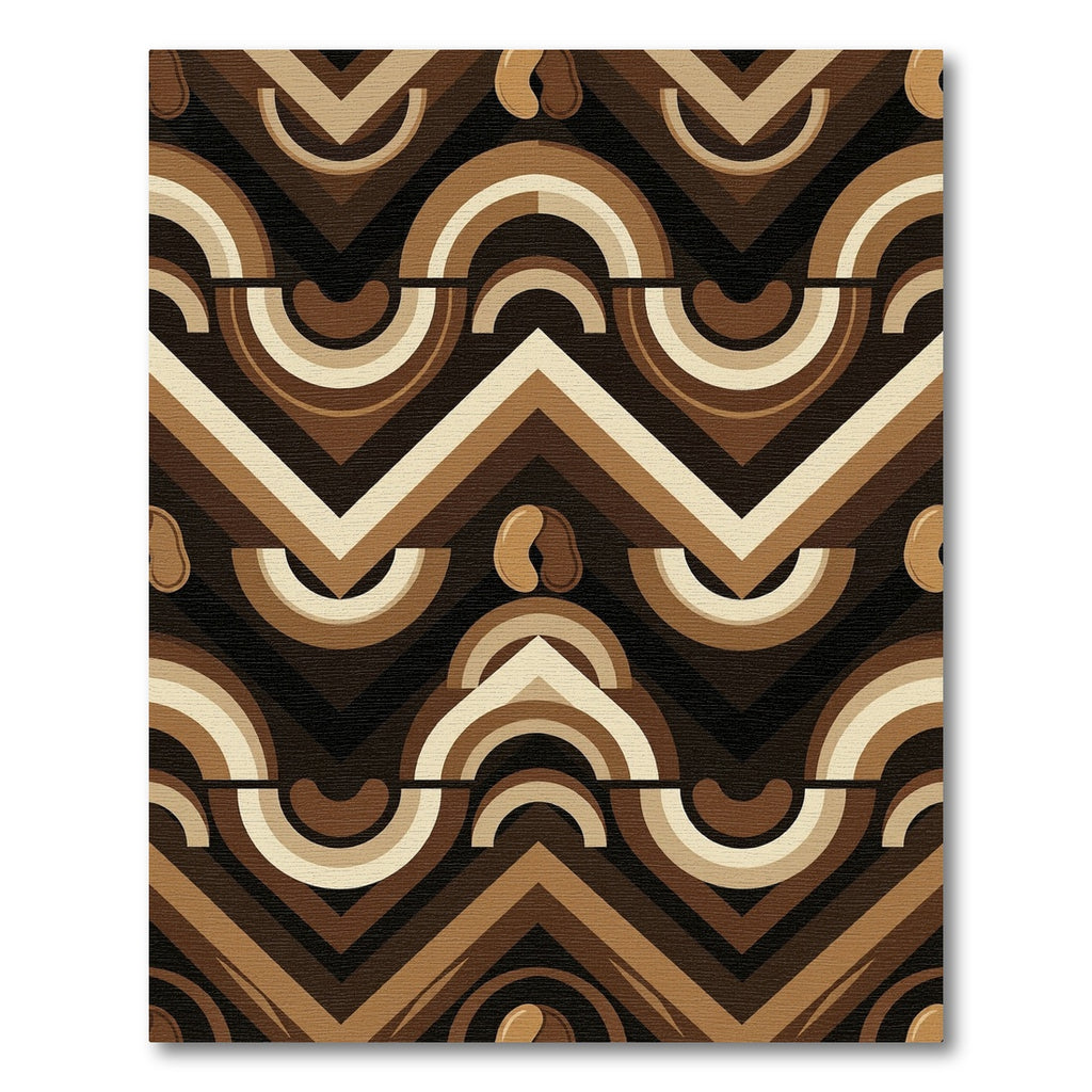 Retro Arc Chevron Brown Abstract Rug