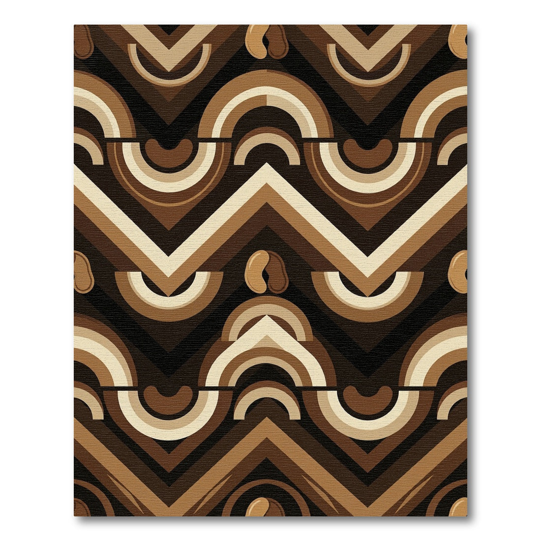 Retro Arc Chevron Brown Abstract Rug