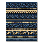Nautical Braided Rope Stripes Rug