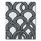 Monochrome Curved Arc Geometric Area Rug