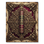 Ornate Crimson Gold Filigree Medallion Rug