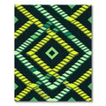 Green Diamond Step Geometric Rug