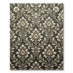 Antique Gold Damask Floral Scroll Rug