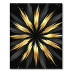 Black Gold Burst Rays Rug