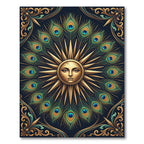 Golden Sun Peacock Feather Radiance Rug