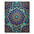 Azure Gold Geometric Star Medallion Rug