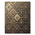 Elegant Golden Geometric Diamond Art Rug