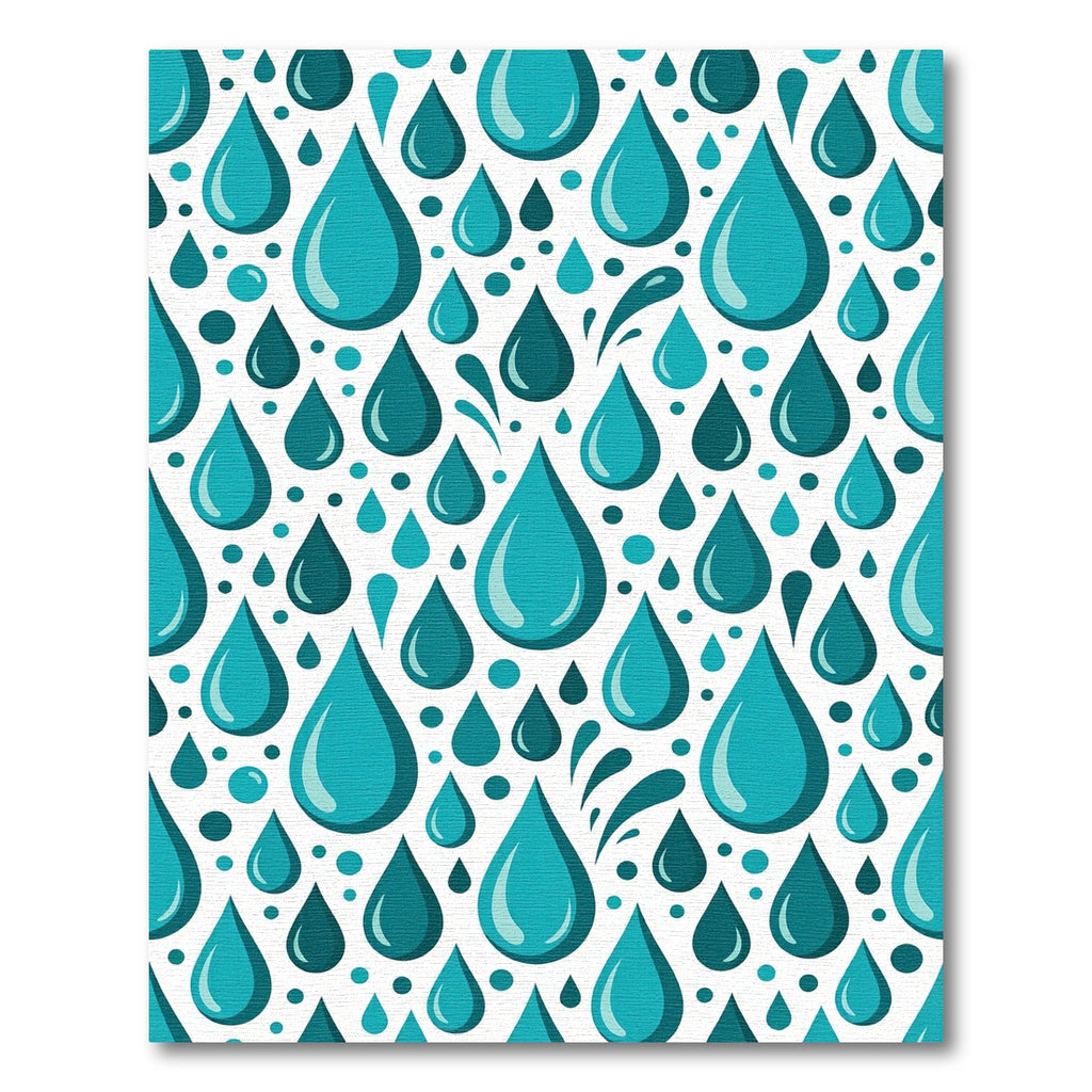 Teal Water Drops Pattern Rug