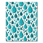 Teal Water Drops Pattern Rug