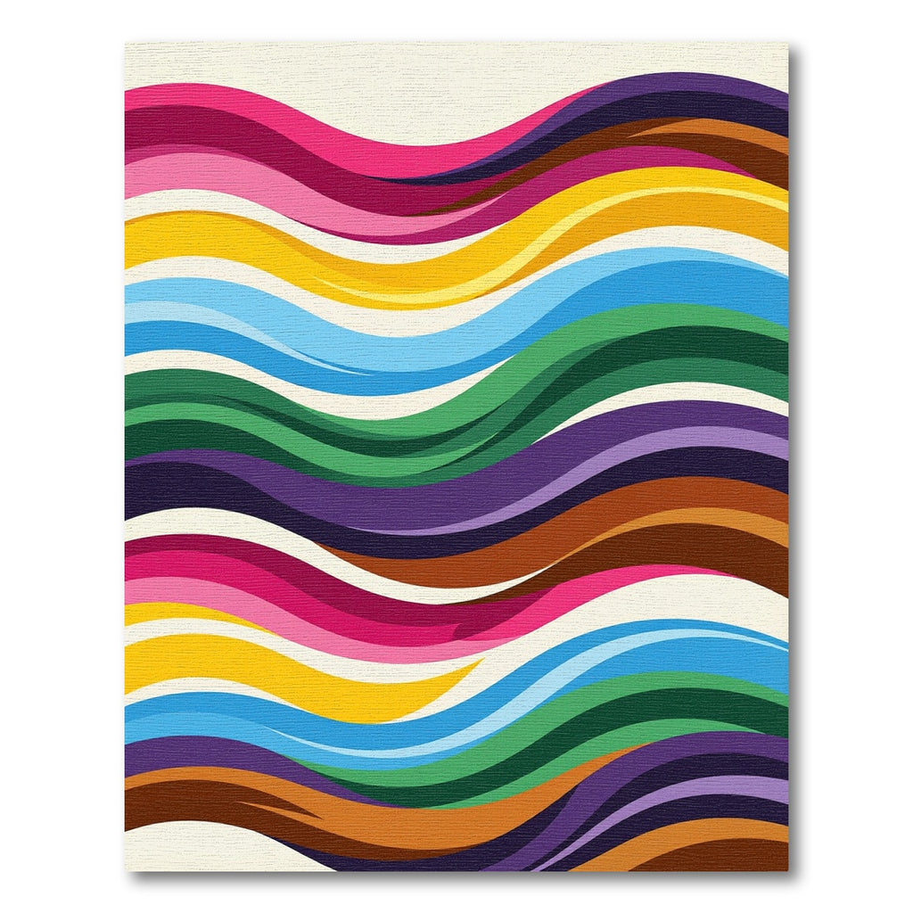 Vibrant Rainbow Wave Swirl Rug
