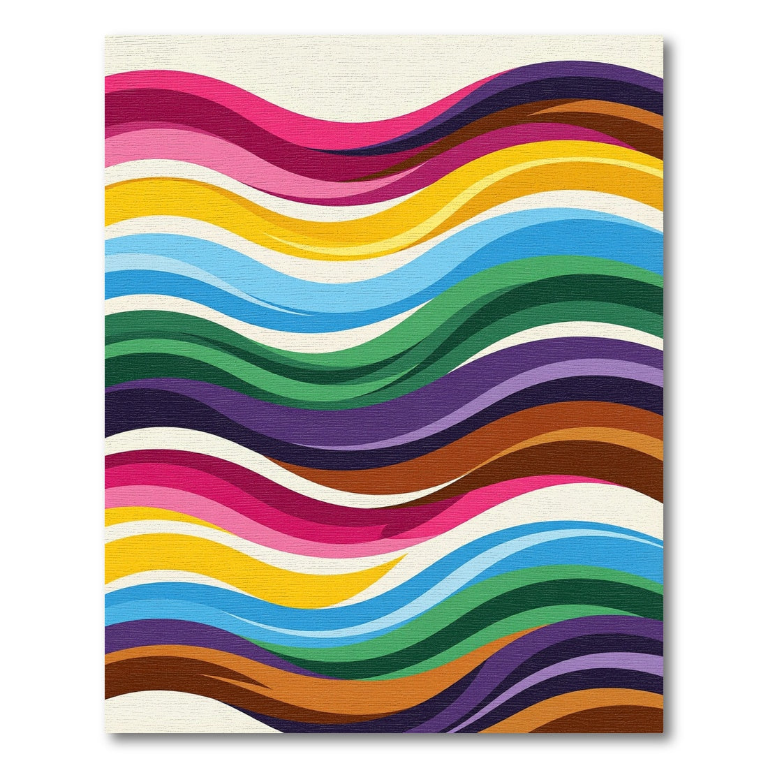 Vibrant Rainbow Wave Swirl Rug