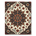 Crimson Floral Medallion Charcoal Accent Rug