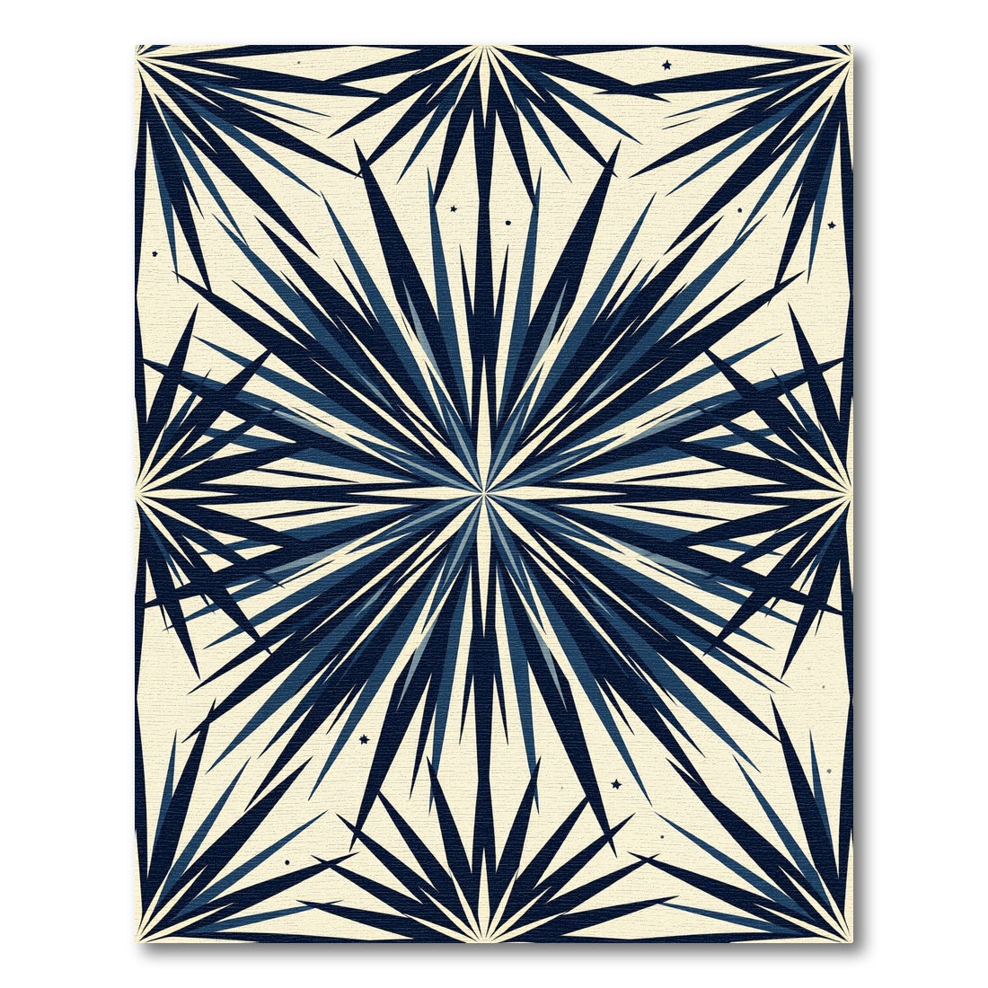Navy Celestial Starburst Geometric Star Rug
