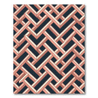 Geometric Coral Interlocking Lattice Rug