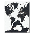 Modern Monochrome World Map Silhouette Rug