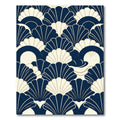 Art Deco Navy and Cream Fan Rug