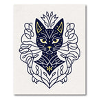 Mystic Midnight Cat Ornamental Rug
