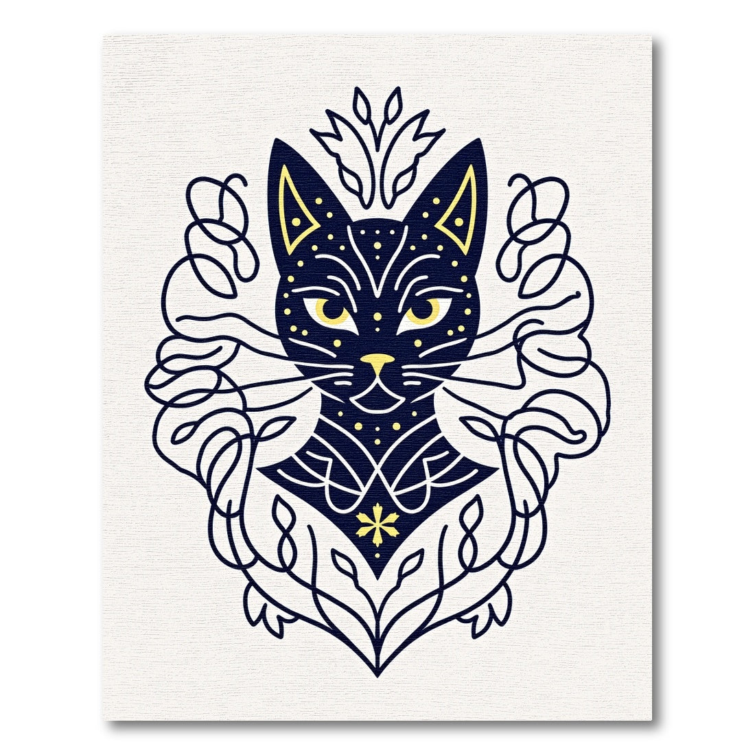 Mystic Midnight Cat Ornamental Rug