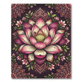 Ethereal Pink Lotus Floral Mandala Rug