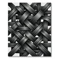 Modern Black Interwoven Metallic Ribbon Rug