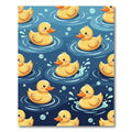 Playful Yellow Rubber Duckling Aquatic Rug