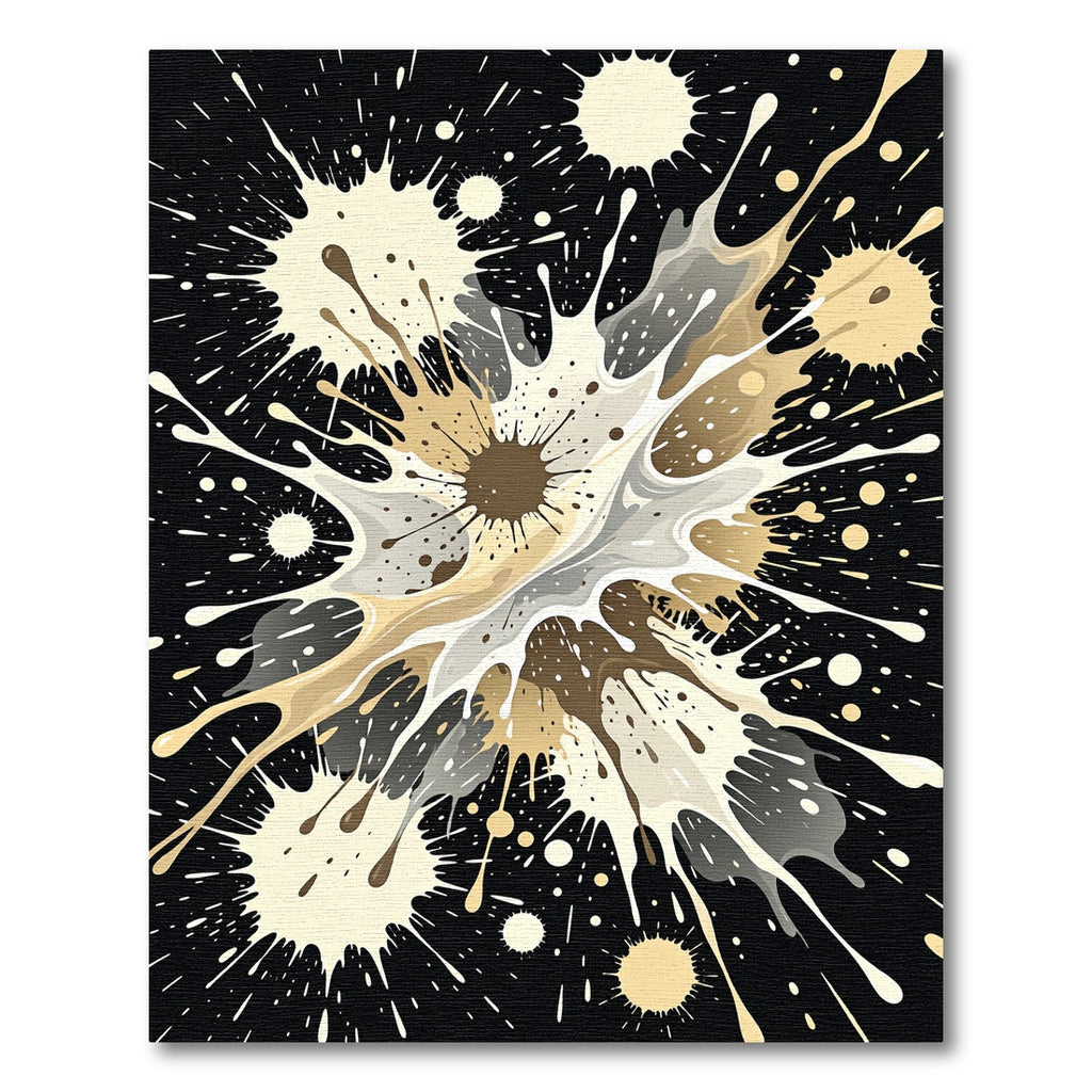 Abstract Neutral Ink Splash Art Rug