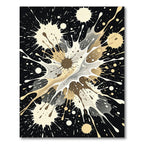 Abstract Neutral Ink Splash Art Rug