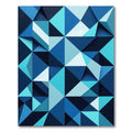 Modern Blue Geometric Angular Prism Rug
