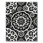 Monochromatic Black White Floral Medallion Rug