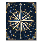 Celestial Navy and Gold Compass Rug