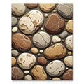 Organic Earthy Tone Pebble Stone Rug