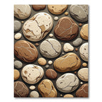 Organic Earthy Tone Pebble Stone Rug