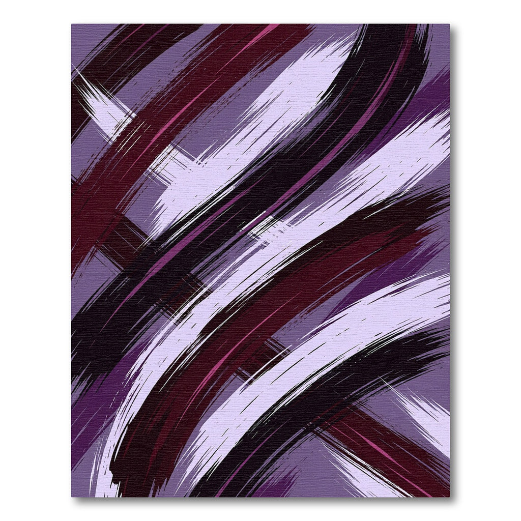 Sophisticated Deep Purple Abstract Brushstroke Rug