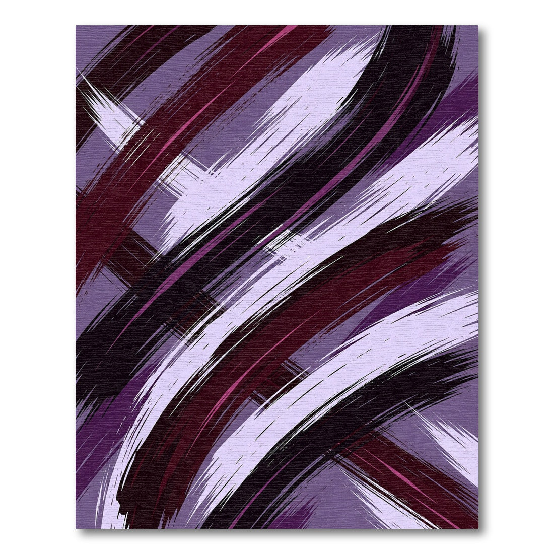 Sophisticated Deep Purple Abstract Brushstroke Rug