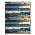 Abstract Horizon Striped Blue Ocean Rug
