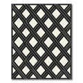 Monochromatic Charcoal Interlocking Diamond Lattice Rug