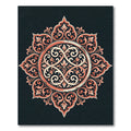 Elegant Peach Coral Filigree Medallion Rug