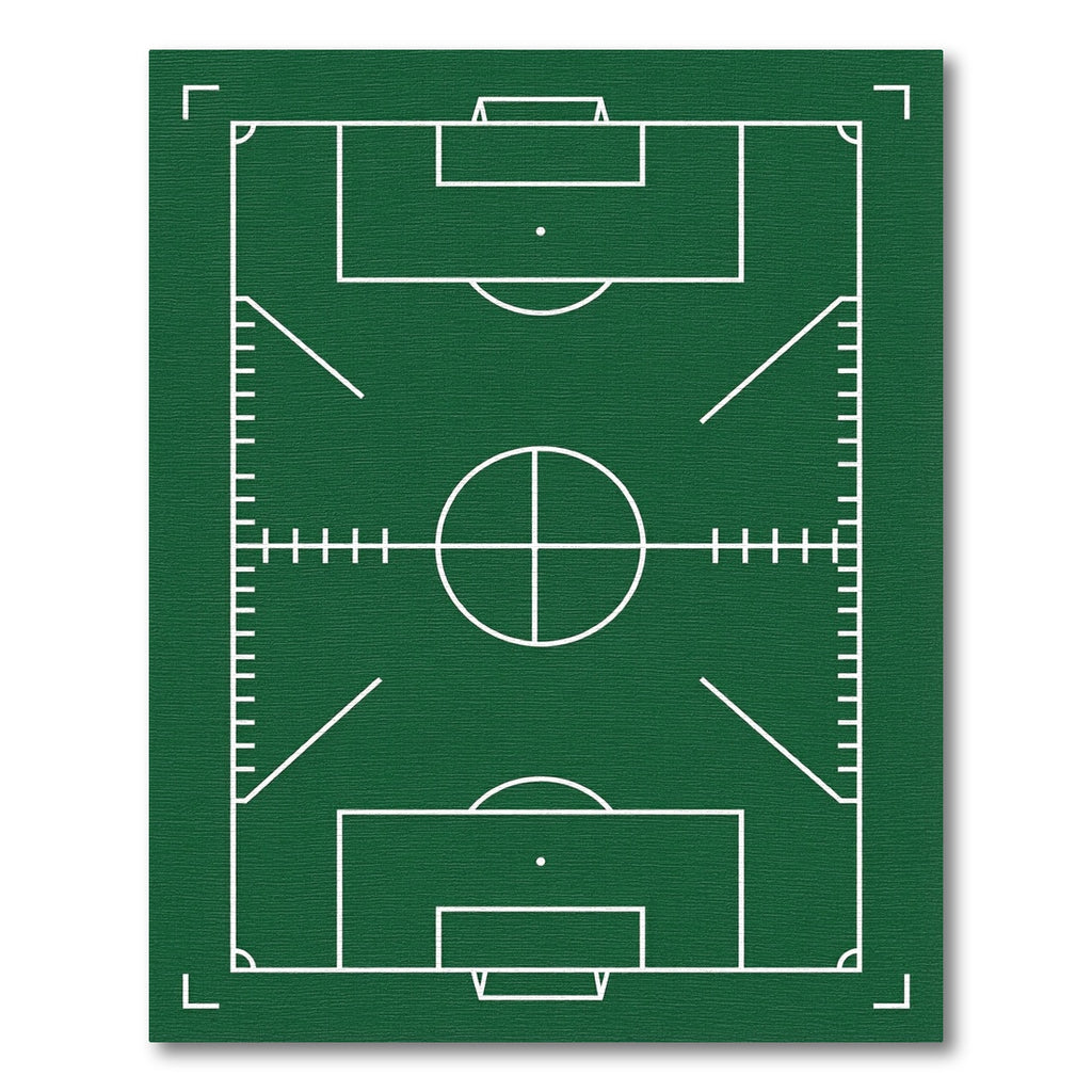Minimalist Forest Green Soccer Field Rug