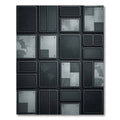 Gray Concrete Panel Grid Rug
