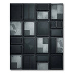 Gray Concrete Panel Grid Rug