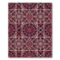 Ornate Crimson Floral Lattice Rug