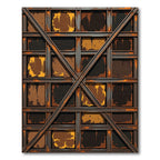 Industrial Rusty Grungy Grid Rug