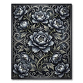 Elegant Monochrome Floral Peony Arrangement Rug