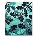 Teal Oak Leaf Acorn Botanical Arrangement Rug